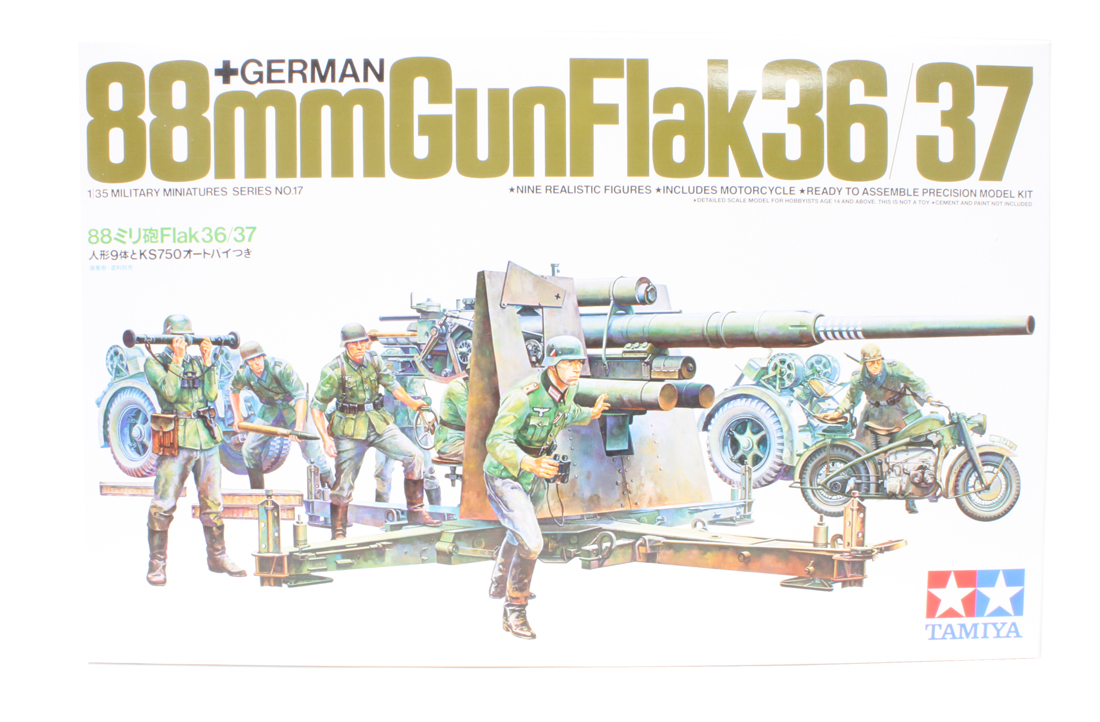 Model-making 88mm Gun Flak 36/37 (With Motorbike and 9 Soldiers) [Kit]